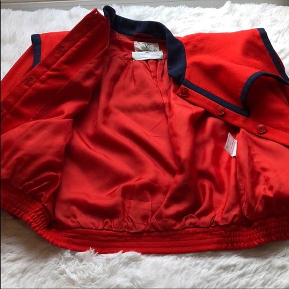 🍒Vintage Valentino🍒 100% Lana-Wool Red & Navy - Picture 5 of 7